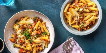 Penne Ragu Al Forno with Chives and Hard Italian Style Cheese Recipe